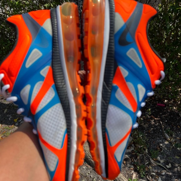 Nike Air Max+ 2012 White/Black-Mango-Bright Blue men’s size 11.5 New with Box - Picture 8 of 13